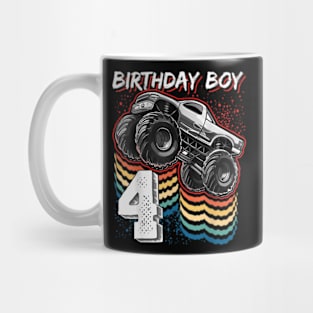 Birthday Boy 4 Monster Truck 4Th Birthday Mug